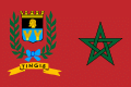 Bandera marroquí de la ciudad de Tánger Internacional.