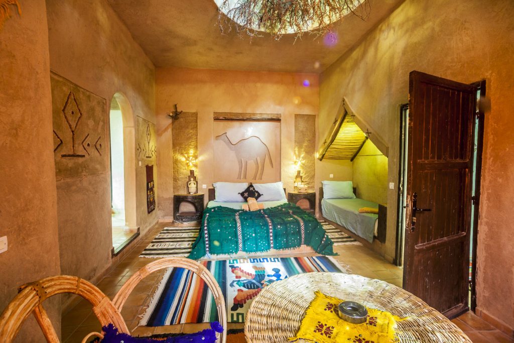 Una de las habitaciones del Café du Sud - Hotel Merzouga