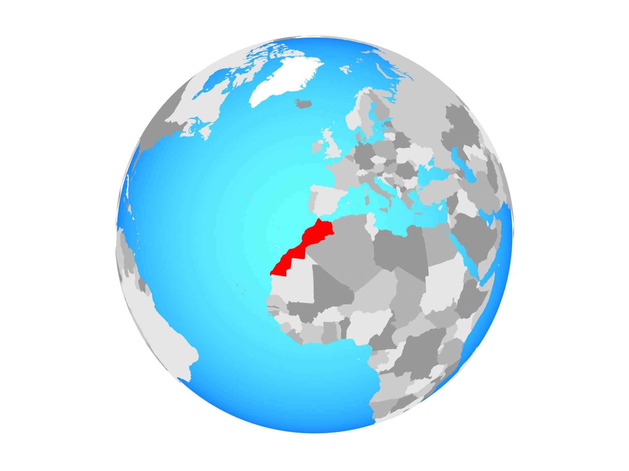 Marruecos en un mapa mundi