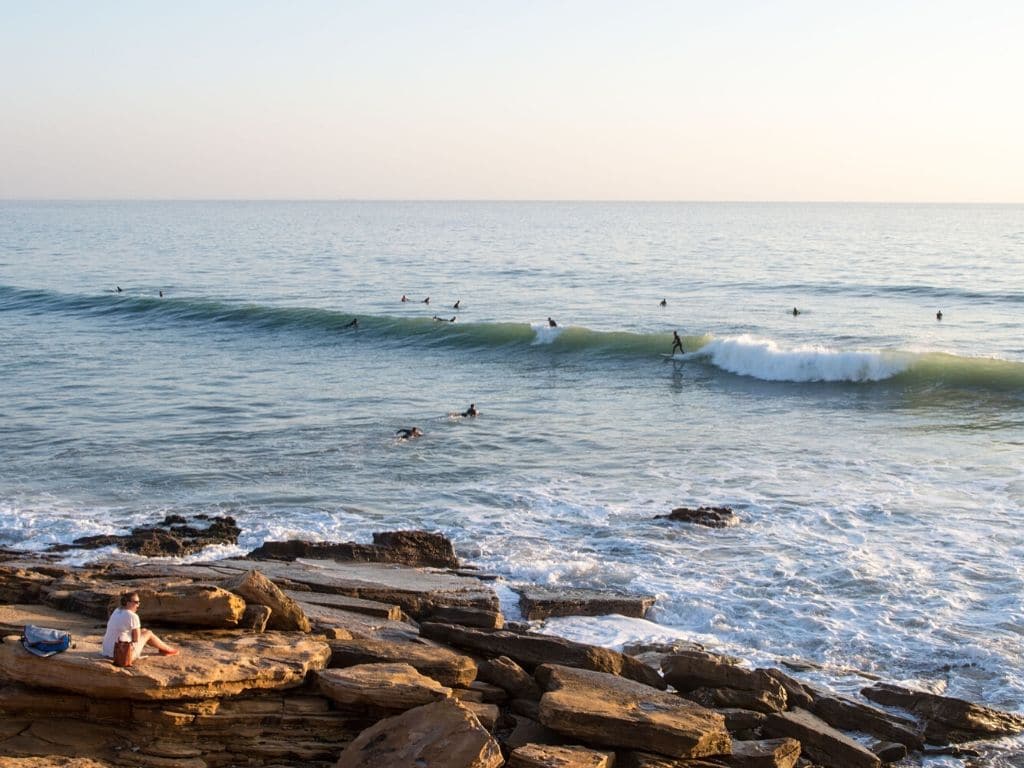 Plage de Taghazout au Maroc