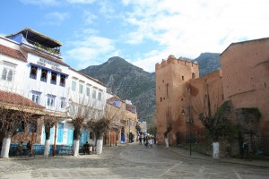 Centro de Chefchaouen en Marruecos