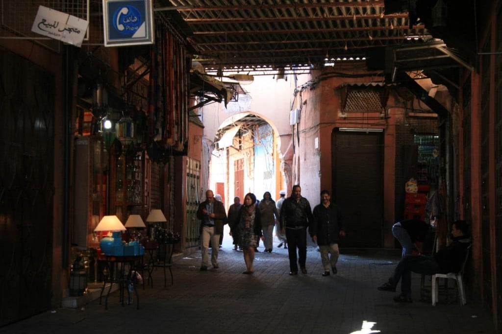 Dentro del zozo de la ciudad de Marrakech